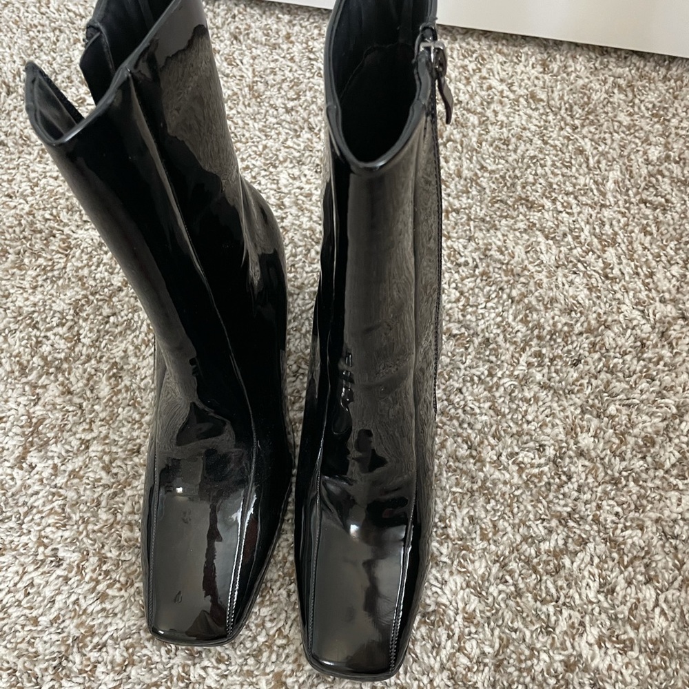 Square toe booties